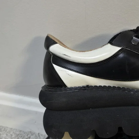 Vintage FLUEVOG Bunks Womens (9) 90s Black White Creeper Platform Rave Club - Picture 9 of 14